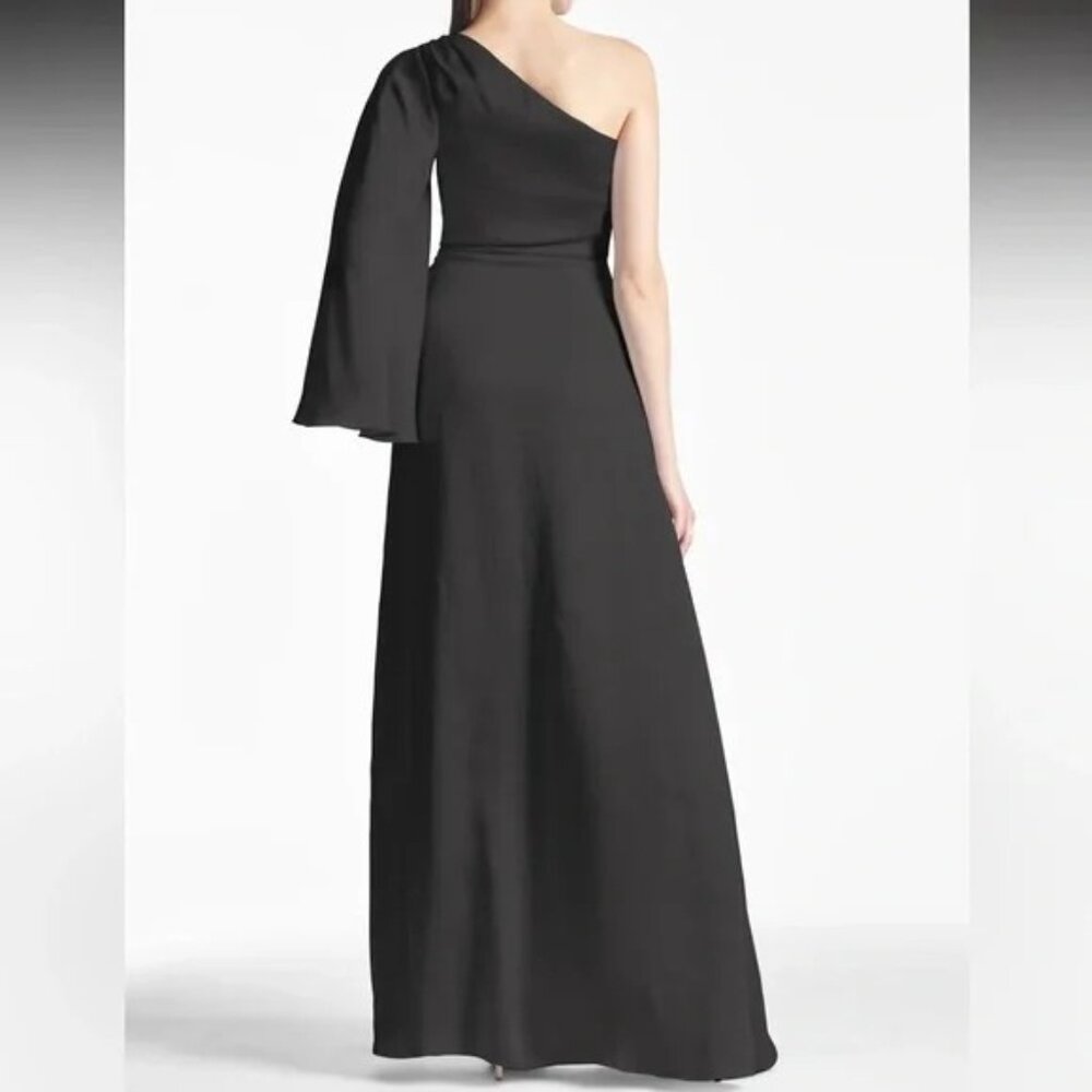 Sachin & Babi Keely Black One Shoulder Gown Dress size 6 - Picture 5 of 17